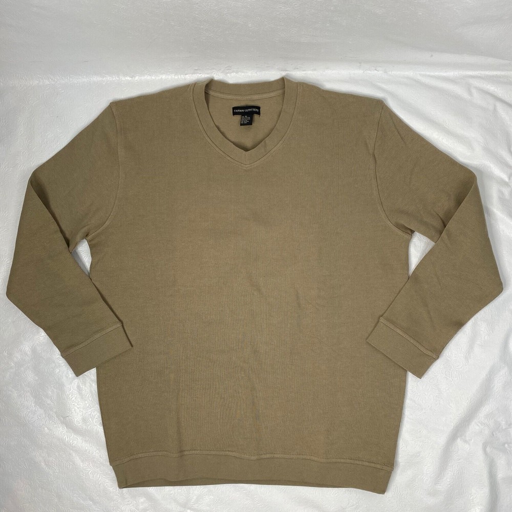 Fairway Outfitters Size XL Tan Ribbed Sweatshirt